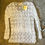 Thumbnail: White Crochet Open Knit Cardigan Sweater | Boho Layering Topper | Size XL