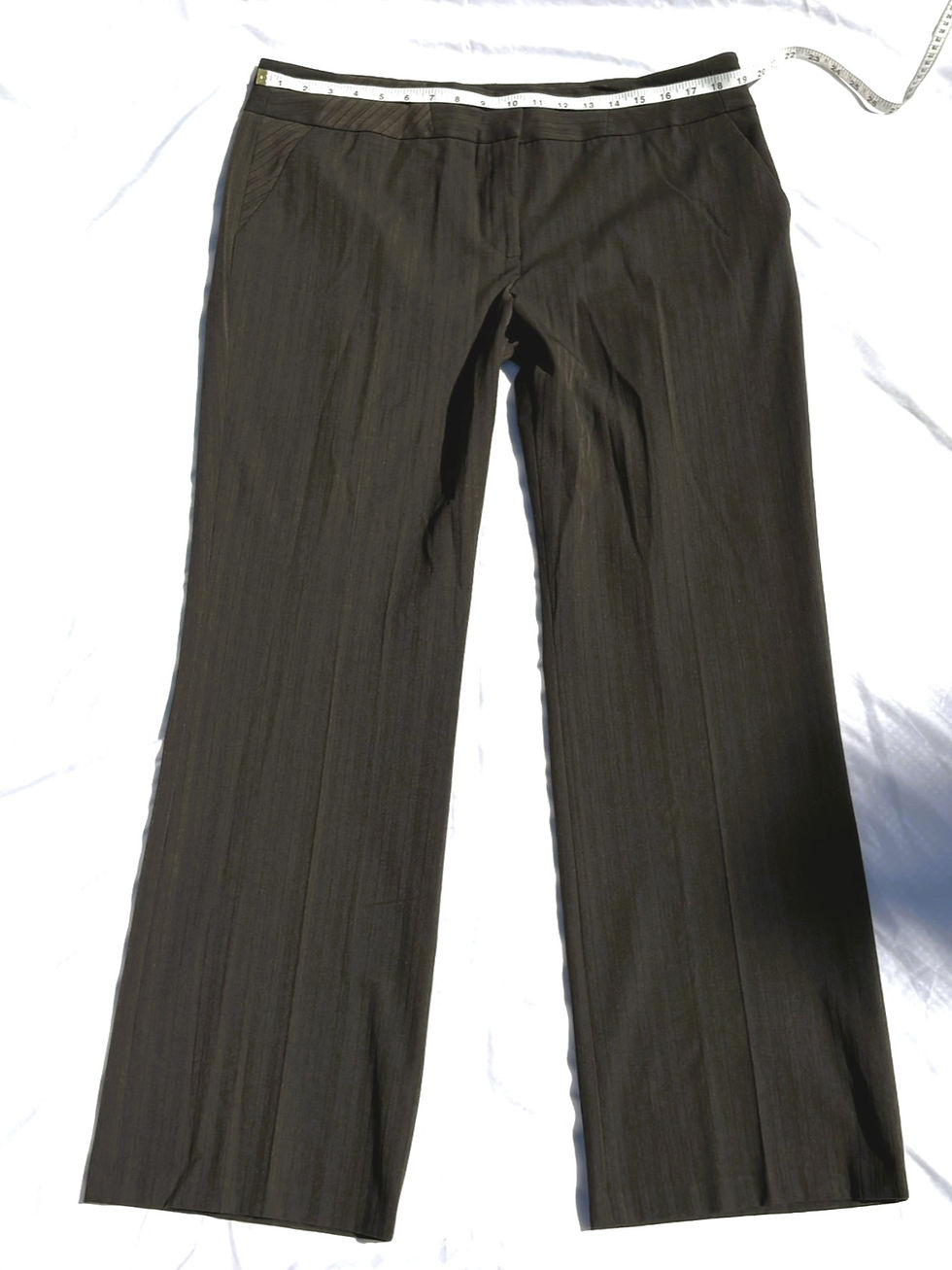 Thumbnail: Grey Pinstripe Tapered Pants | Tribal  Boutique Trousers | Size 16