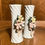 Thumbnail: Vintage Mini Twisted Porcelain Vases (Pair) | Pastel Floral Relief Design