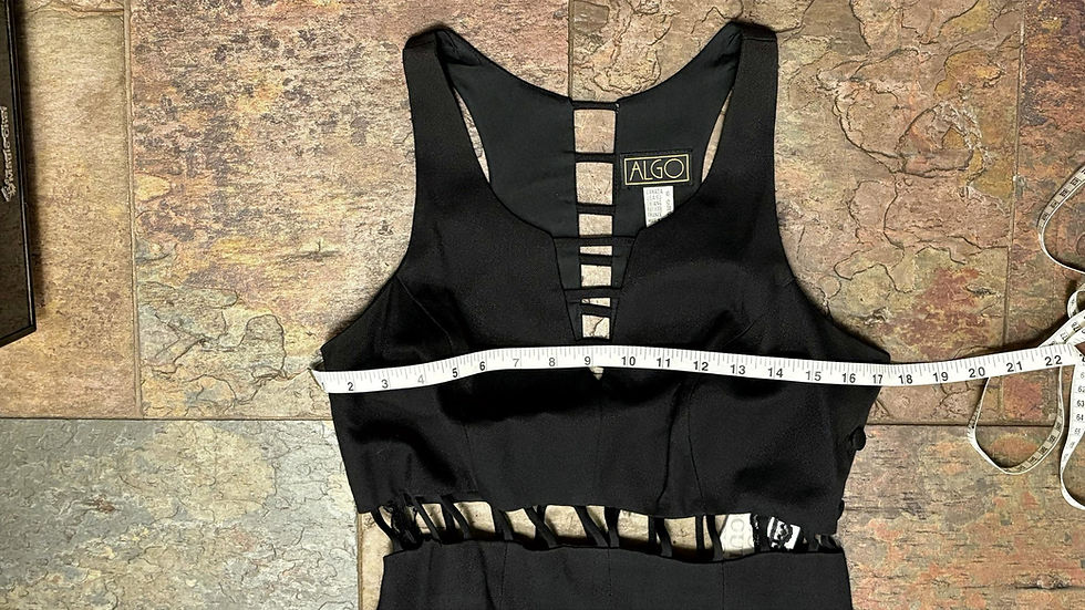 Thumbnail: Algo Draped Midi Dress — Rayon/Acetate Blend | Size 10 | Curated Boutique Find