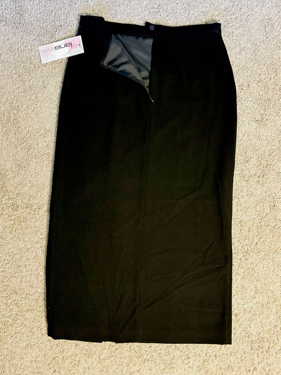 Thumbnail: Lana Lee Black Stretch Pencil Skirt – Poly Rayon Blend Made in Canada