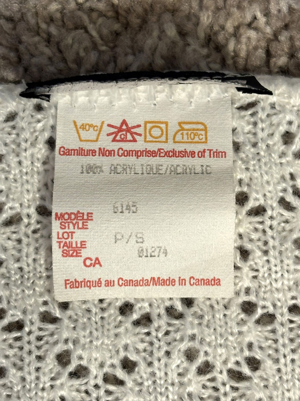 Thumbnail: Excelcior White Open-Knit Sweater – Lightweight Textured Pullover Made in Canada