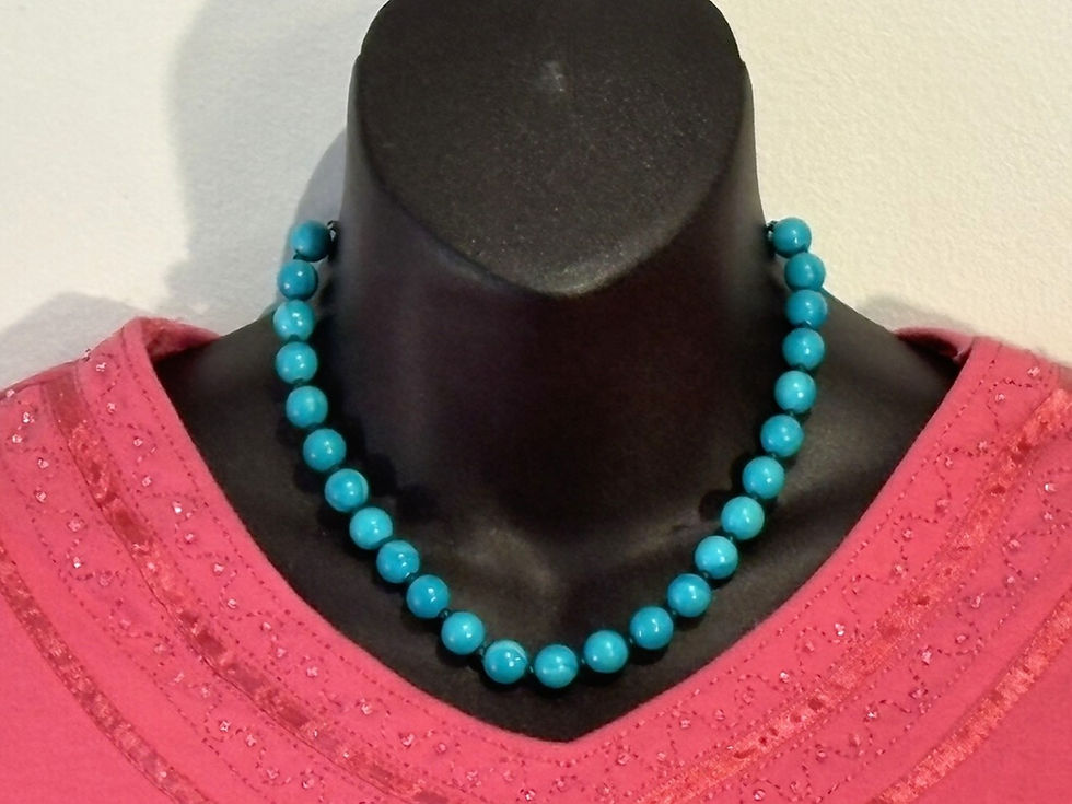 Thumbnail: Turquoise Beaded Necklace | Bold Blue Statement Jewelry | Boho Bead Strand