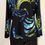 Thumbnail: Black Art-Print Top – Blue-Green Swirl Design, Soft Rayon Drape, Sustainable