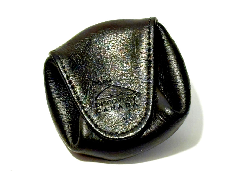 Thumbnail: Mini Button-Snap Change Purse | Round Pleather Pouch | Black or White | 3x3"