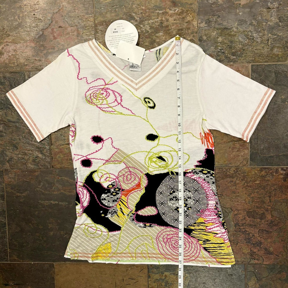Thumbnail: Whimsical Art Print Tee – Cat & Floral Design, Soft Viscose Knit, Sustainable Bo