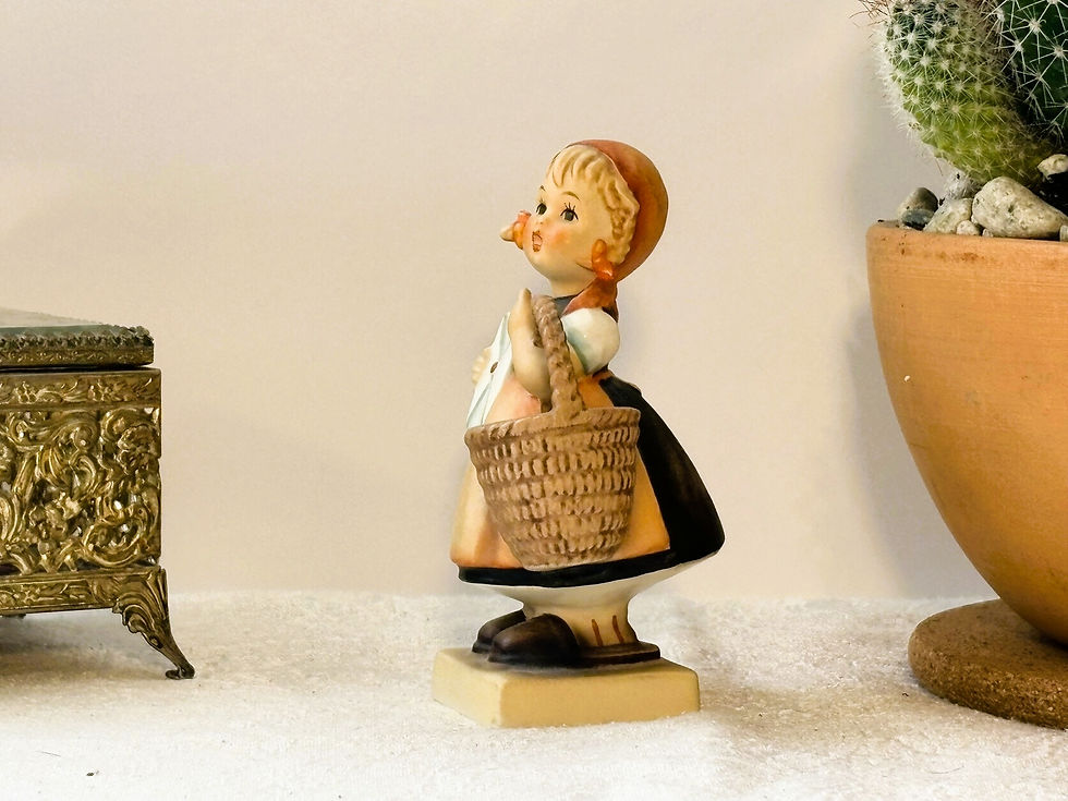 Thumbnail: Vintage Hummel TMK3 Girl with letter and basket - 1960's collectible figurine