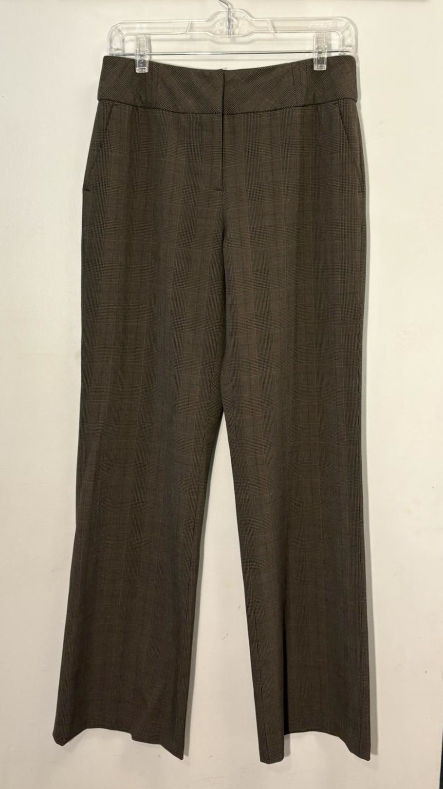 Thumbnail: Tribal brown pinstripe pants size 4, tailored rayon blend, rescued sustainable s