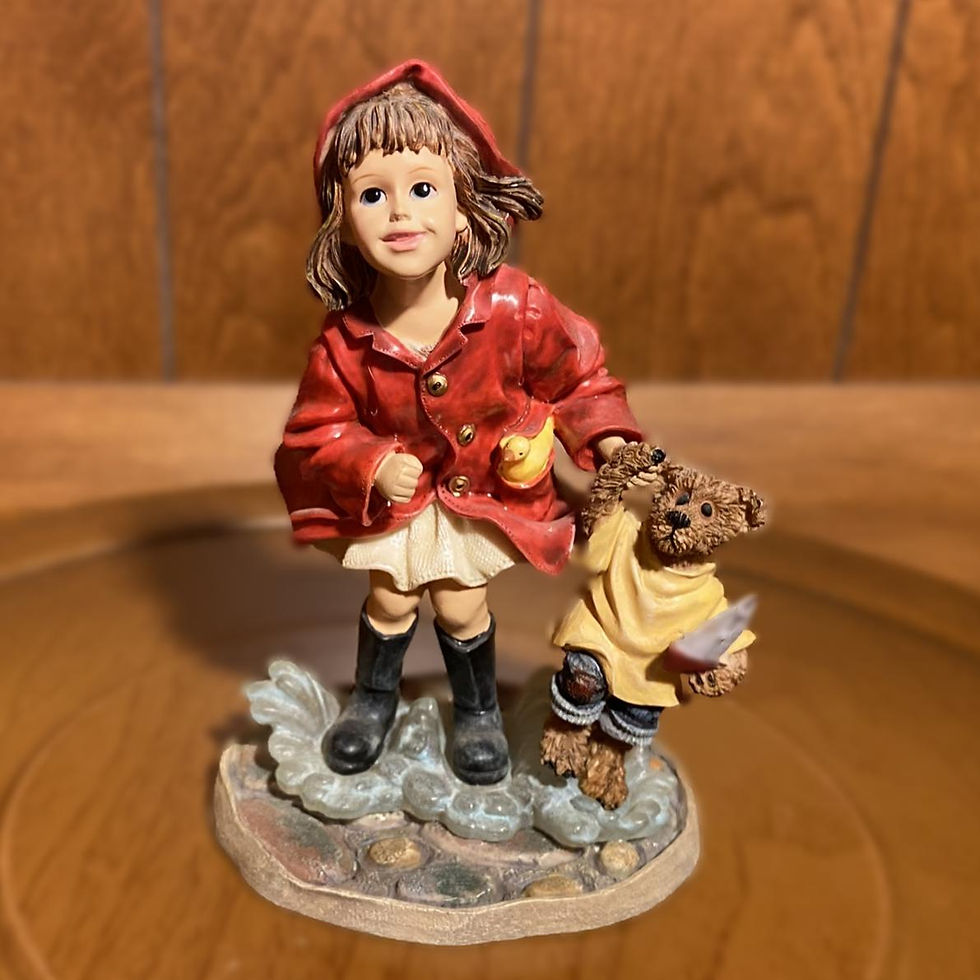Thumbnail: Boyds Bears Figurine | “Puddle Jumpers” by Yesterday’s Child | Rainy Day Girl