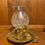 Thumbnail: Royal Irish Crystal Brass Hurricane Taper Candle Lamp, Pineapple Motif Decor