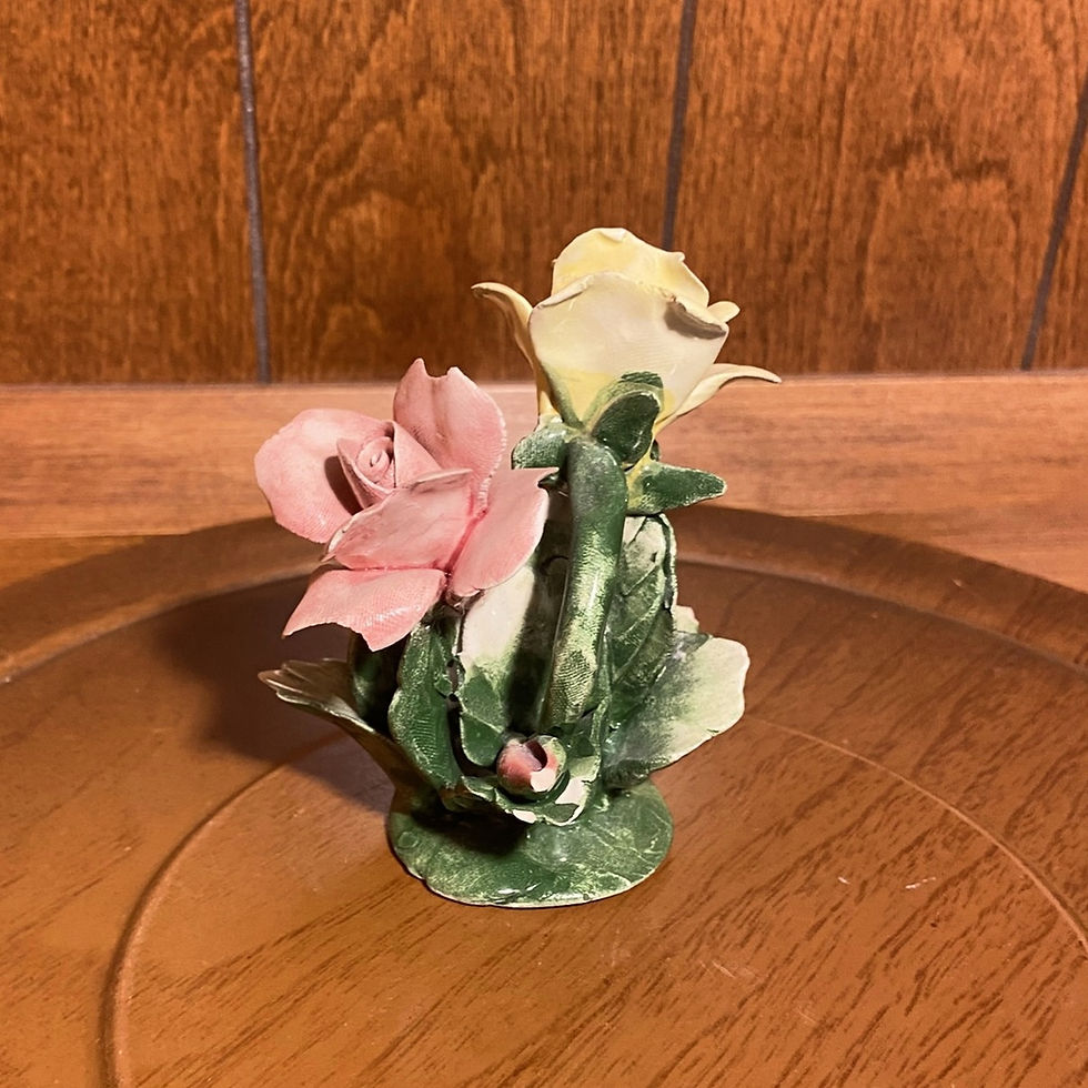 Thumbnail: Vintage Capodimonte Porcelain Flowers | Handcrafted Italian Ceramic Roses