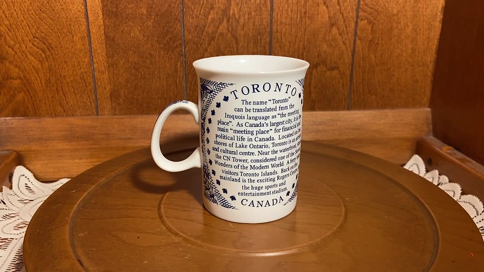 Thumbnail: Vintage Toronto Souvenir Mug | CN Tower Illustration | Blue & White Coffee Mug
