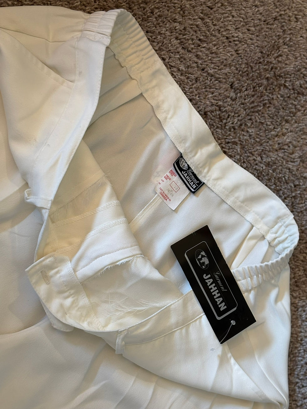 Thumbnail: Vintage white wide-leg pants size 22 | 100% polyester trousers