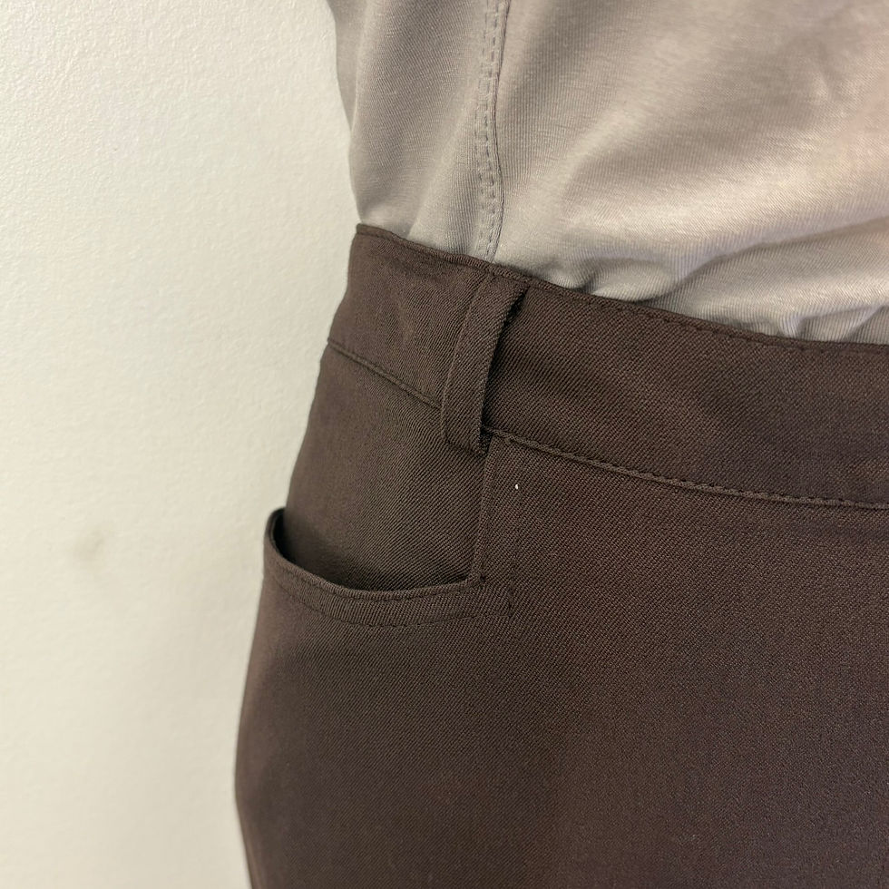 Thumbnail: Brown Stretch Dress Pants | Vida Petites | Ethical Boutique Fashion | Size 20