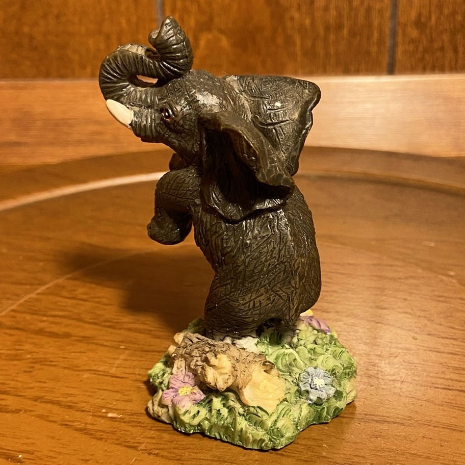 Thumbnail: Vintage Resin Elephant Figurine – Playful Standing Elephant Statue