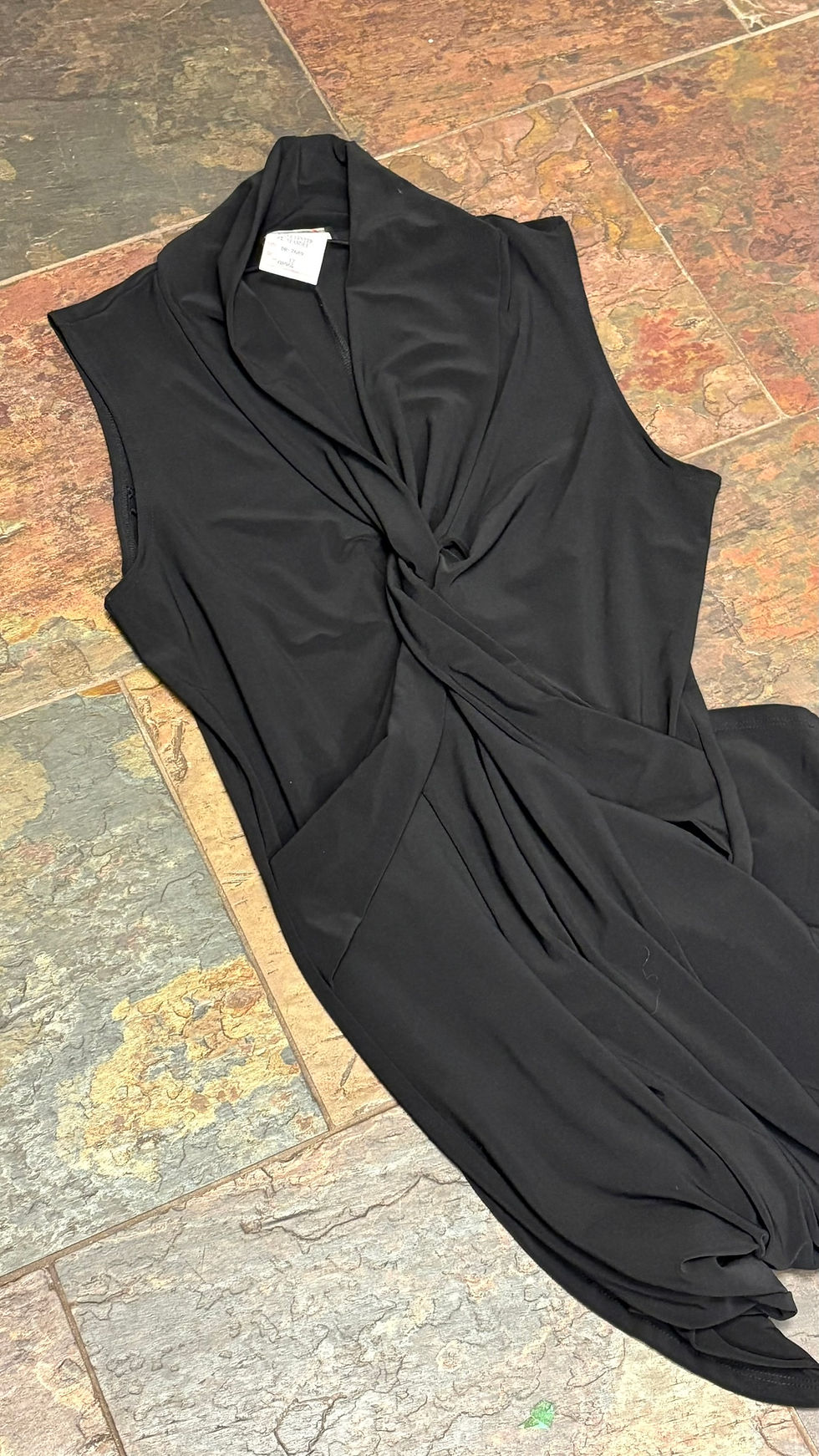 Thumbnail: Draped Black Midi Dress | Made in Canada | Elegant Boutique Find | Size 12