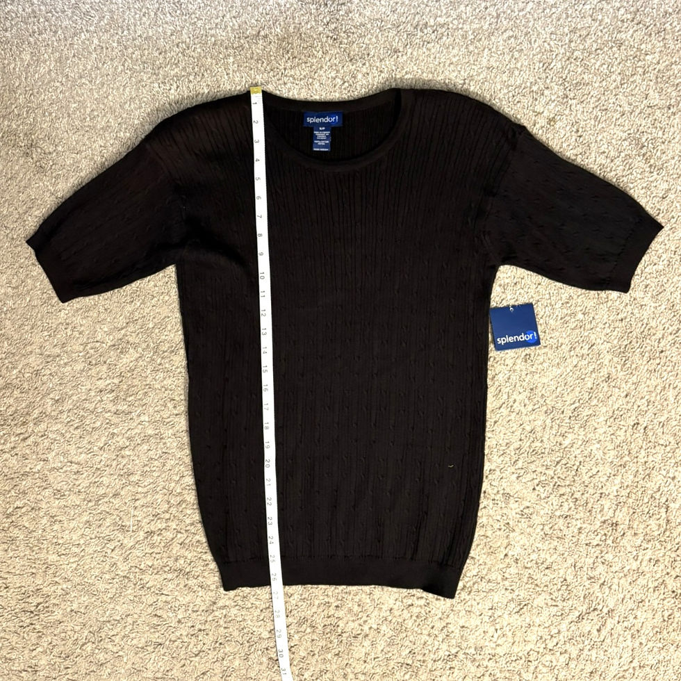 Thumbnail: Splendor! Brown Cotton Knit Sweater – Classic Short Sleeve Made in Canada