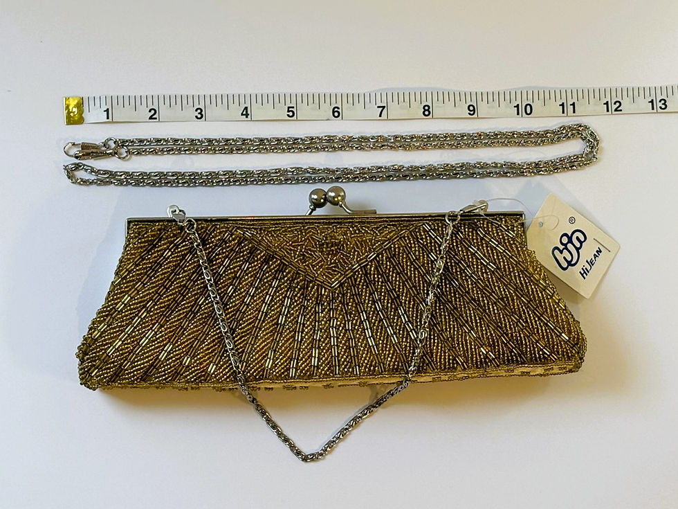 Thumbnail: Hi Jean Gold Clutch with Chain Straps – Soft Polyfoam, Sparkly Evening Purse