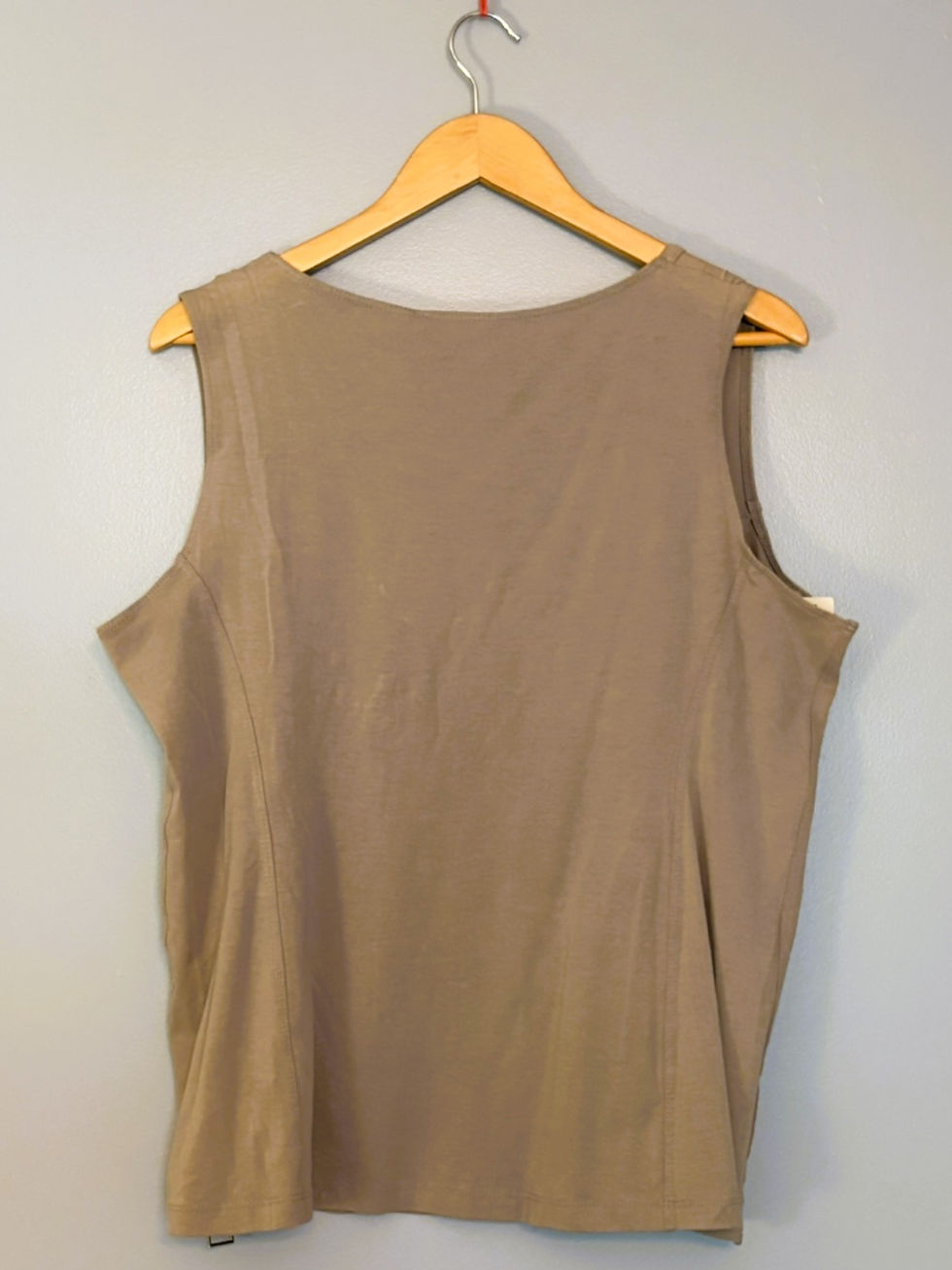 Thumbnail: Neutral Taupe Sleeveless Tank – Layering Essential Top Size XL, M