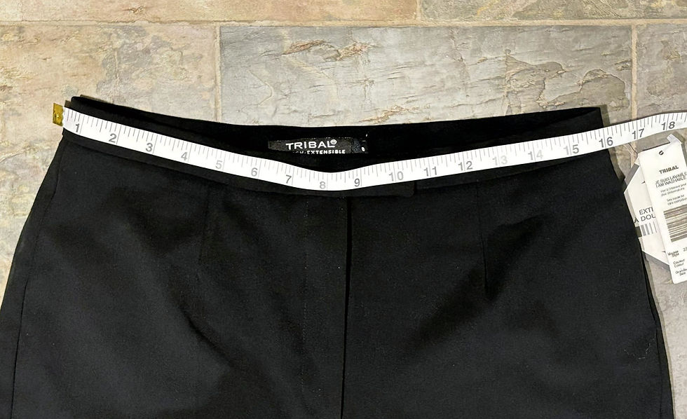 Thumbnail: Tribal black tailored dress pants size 8, rayon blend, rescued boutique inventor