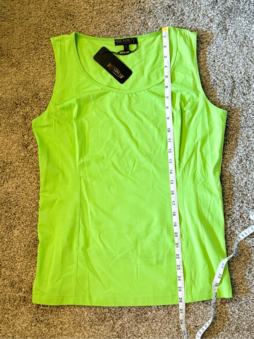 Thumbnail: Bright Lime Green Sleeveless Tank | Casual Layering Top | Size M-XL