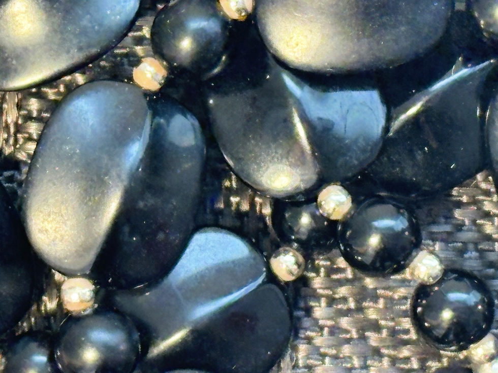 Thumbnail: Vintage Black Beaded Necklace | Chunky Lucite Beads | Glossy Bold Strand