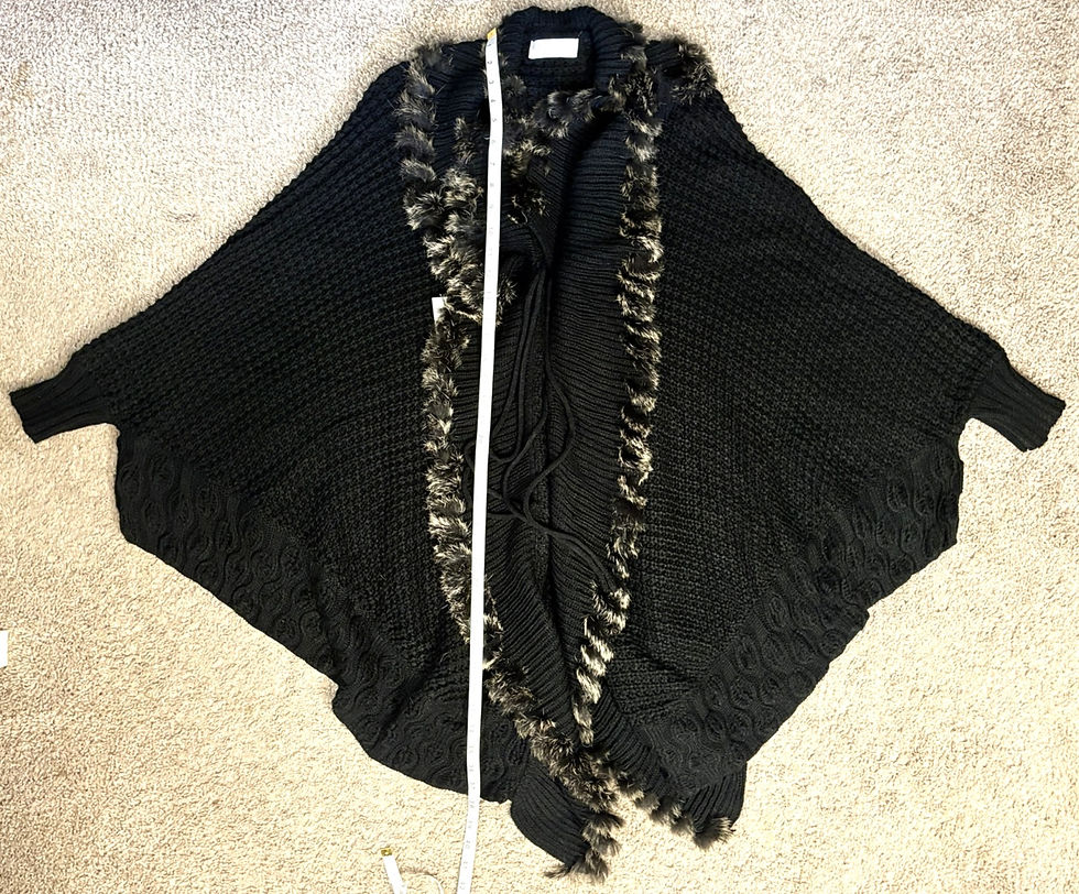 Thumbnail: Unique Int’l Italy Design Wool-Blend Wrap Cardigan – Fringe Trim Boho Style