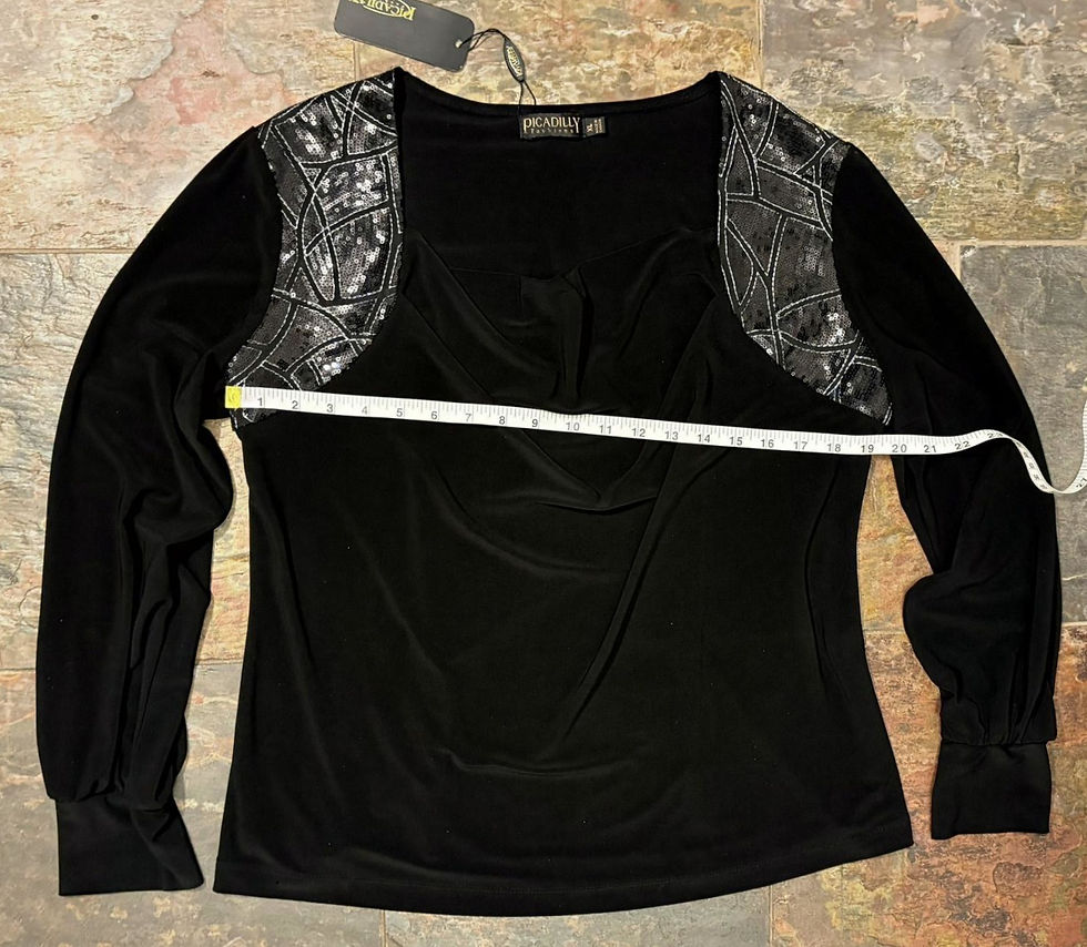 Thumbnail: Black Cowl Neck Top – Metallic Accent Shoulders, Elegant Modern Knit, Boutique