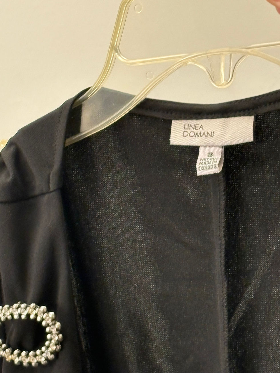 Thumbnail: Black Asymmetrical Neckline Dress | Elegant Sustainable Find | Sizes 8 & 14