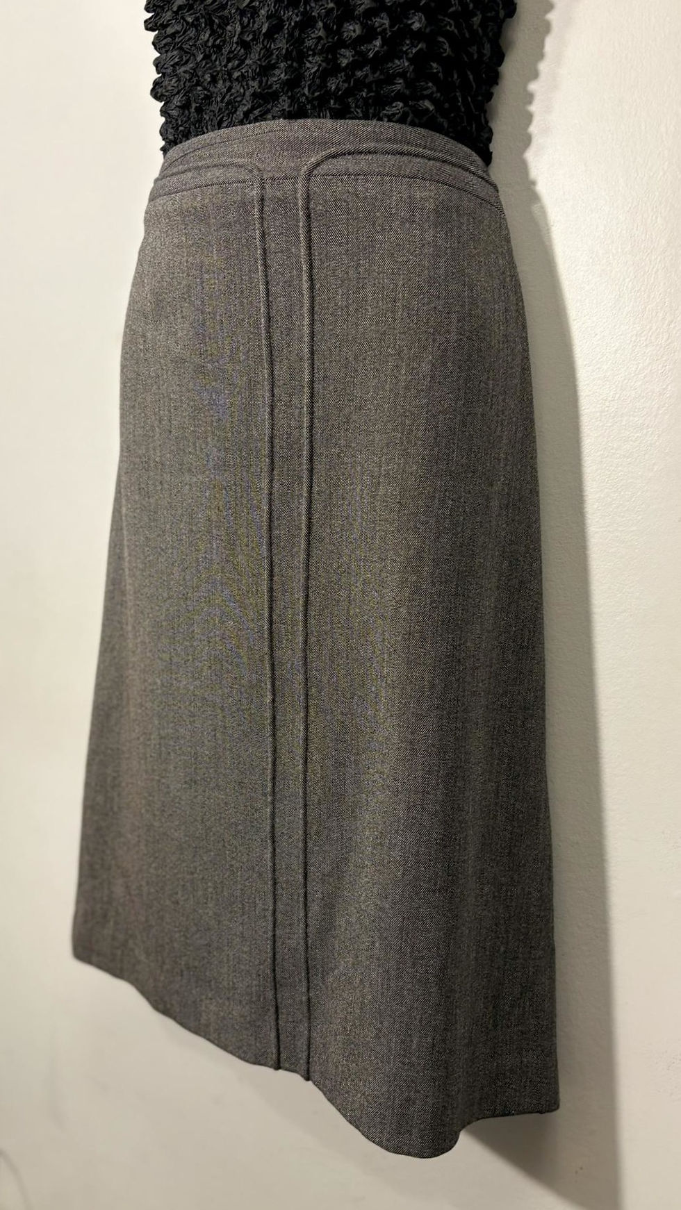 Thumbnail: Lana Lee grey A-line skirt size 10, lined workwear classic