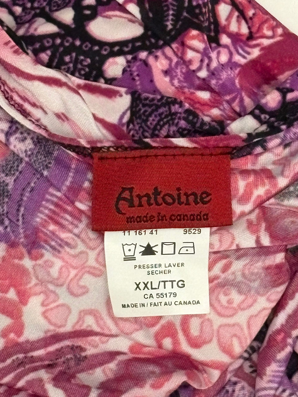 Thumbnail: Antoine Pink & Black Animal Print Tunic – Size XXL
