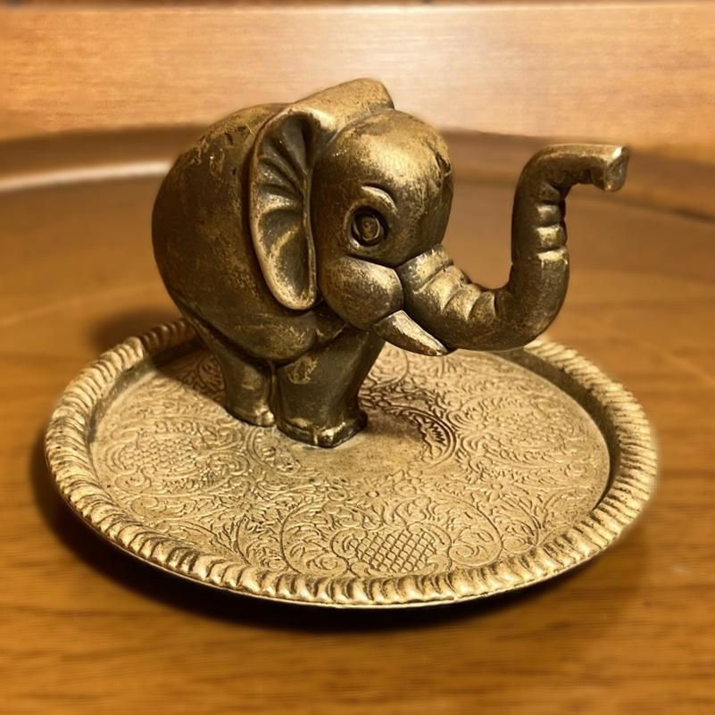 Thumbnail: Boho Elephant Ring Dish | Silver-Plated Jewelry Holder | Cute Trinket Tray