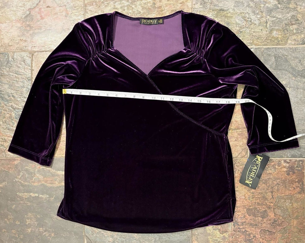 Thumbnail: Deep Purple Velvet Top – Luxurious Soft Sheen, Elegant Draped Front, Sustainable