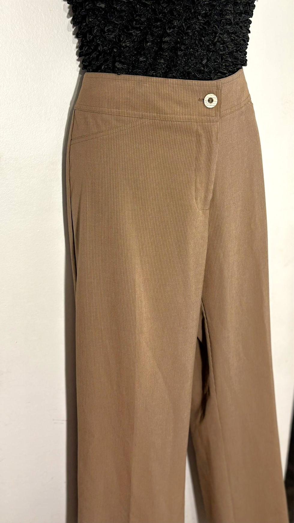 Thumbnail: Lana Lee brown wide-leg trousers size 10, soft rayon blend, rescued boutique sto