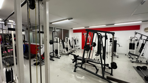 Gym equipment in a gym