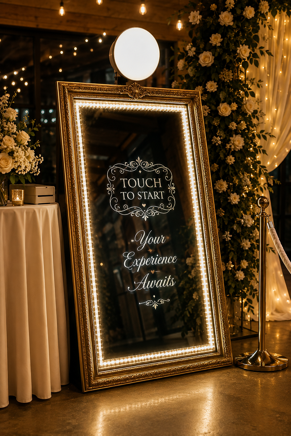 luxury magic mirror photobooth for weddings, parties, and special events