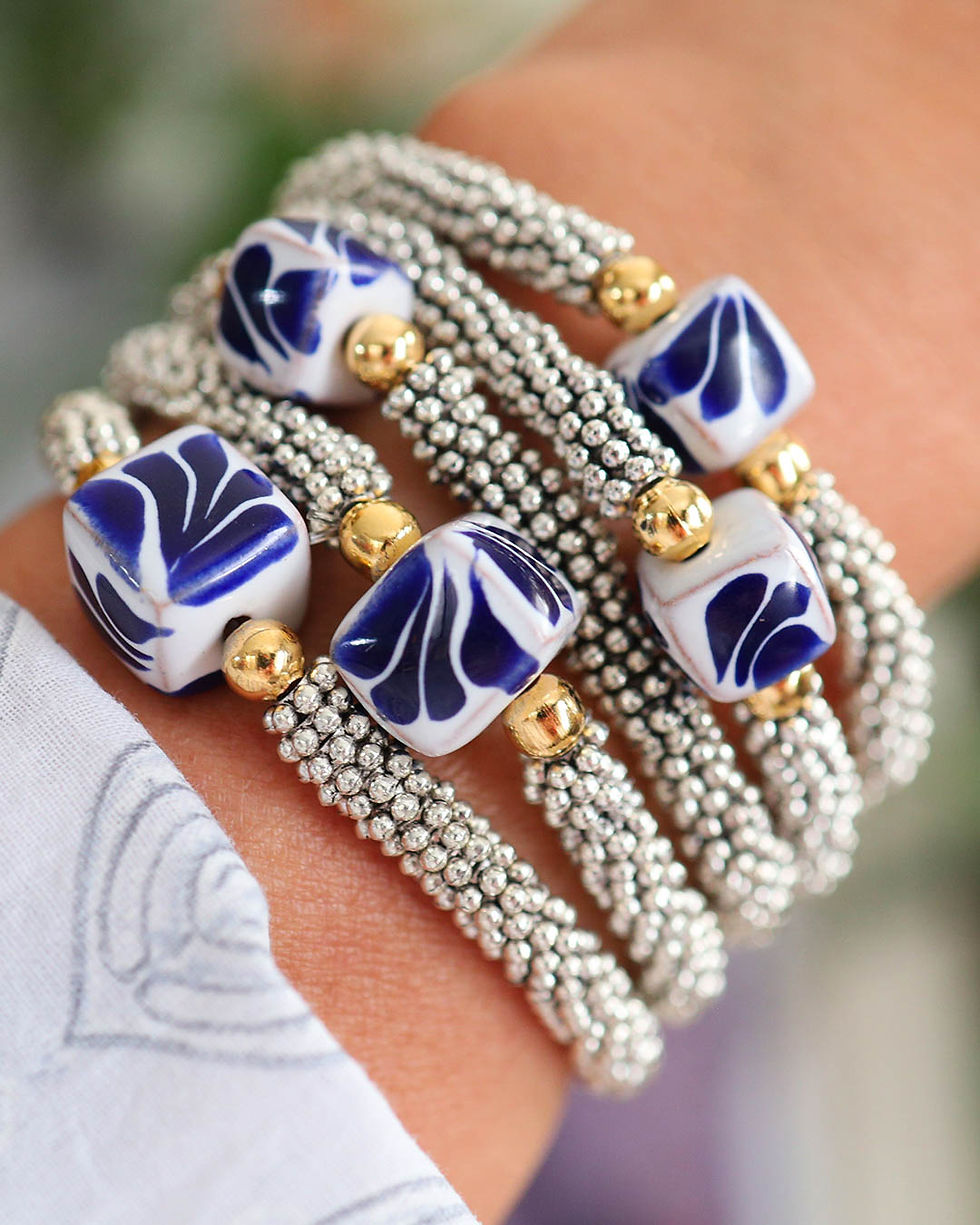 Miniatura: Pulsera Talavera cubo