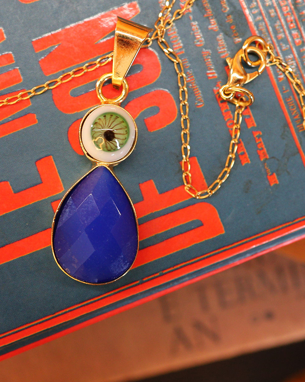 Miniatura: Collar ojo azul rey