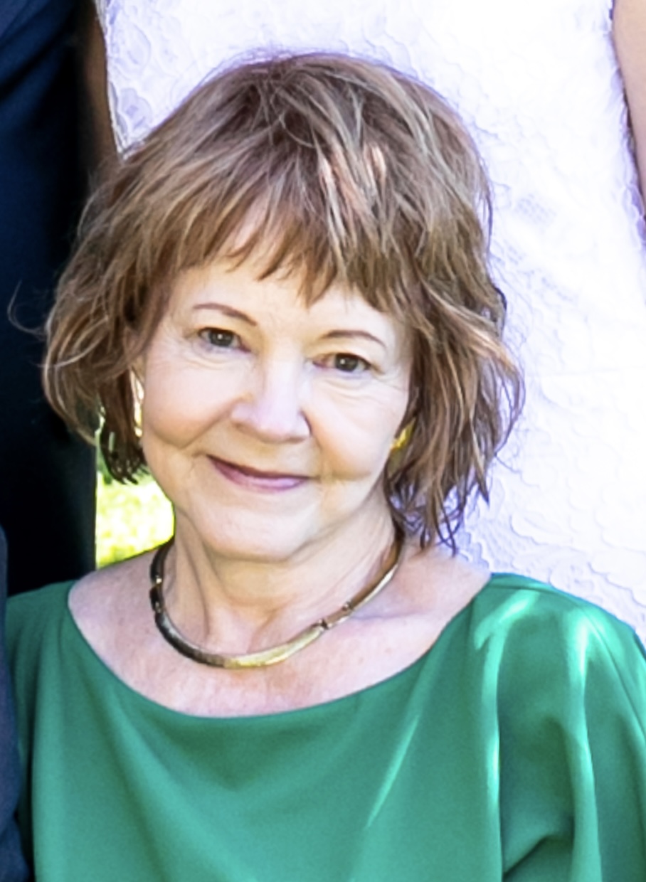Nan Durham with beautiful necklace and green silky shirt
