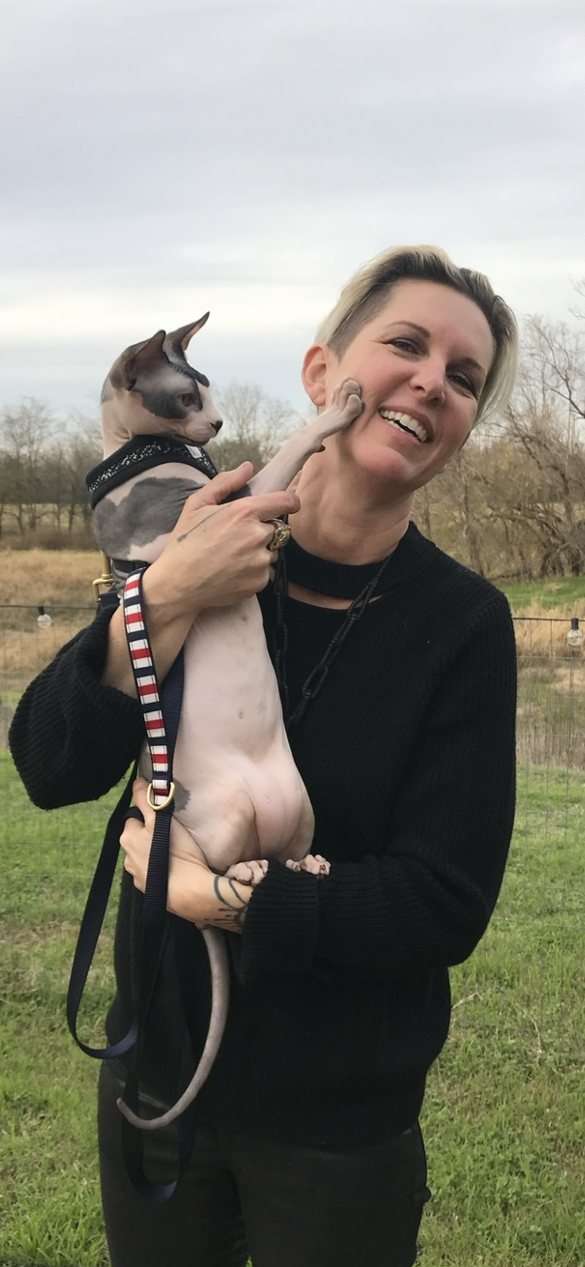 Shawna Parvin holding large cat