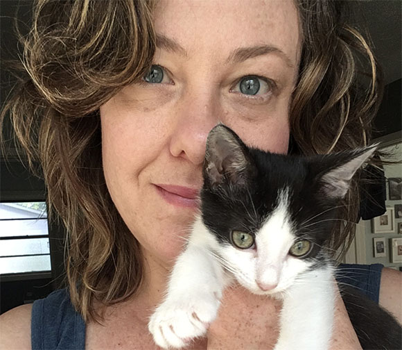 Carrie Wells holding a kitty