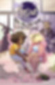 Illustrated College Romance Novel Moonstruck Book Cover, Illustrated Romance Novel Book Cover Moonstruck, Lesbian College Romance Book Moonstruck