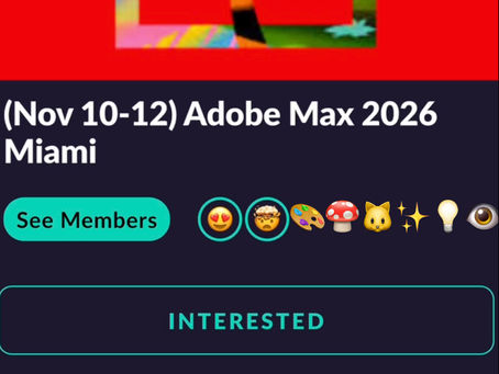 Adobe MAX 2026 conference networking app showing Rendez event interested