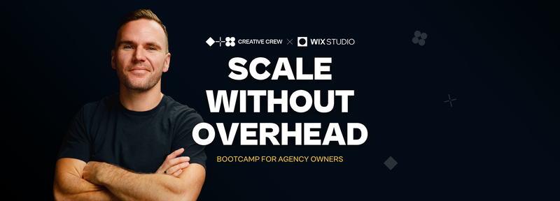 Scale Without Overhead Bootcamp for Web Design Agencies using Wix Studio, hosted by Brad Hussey.
