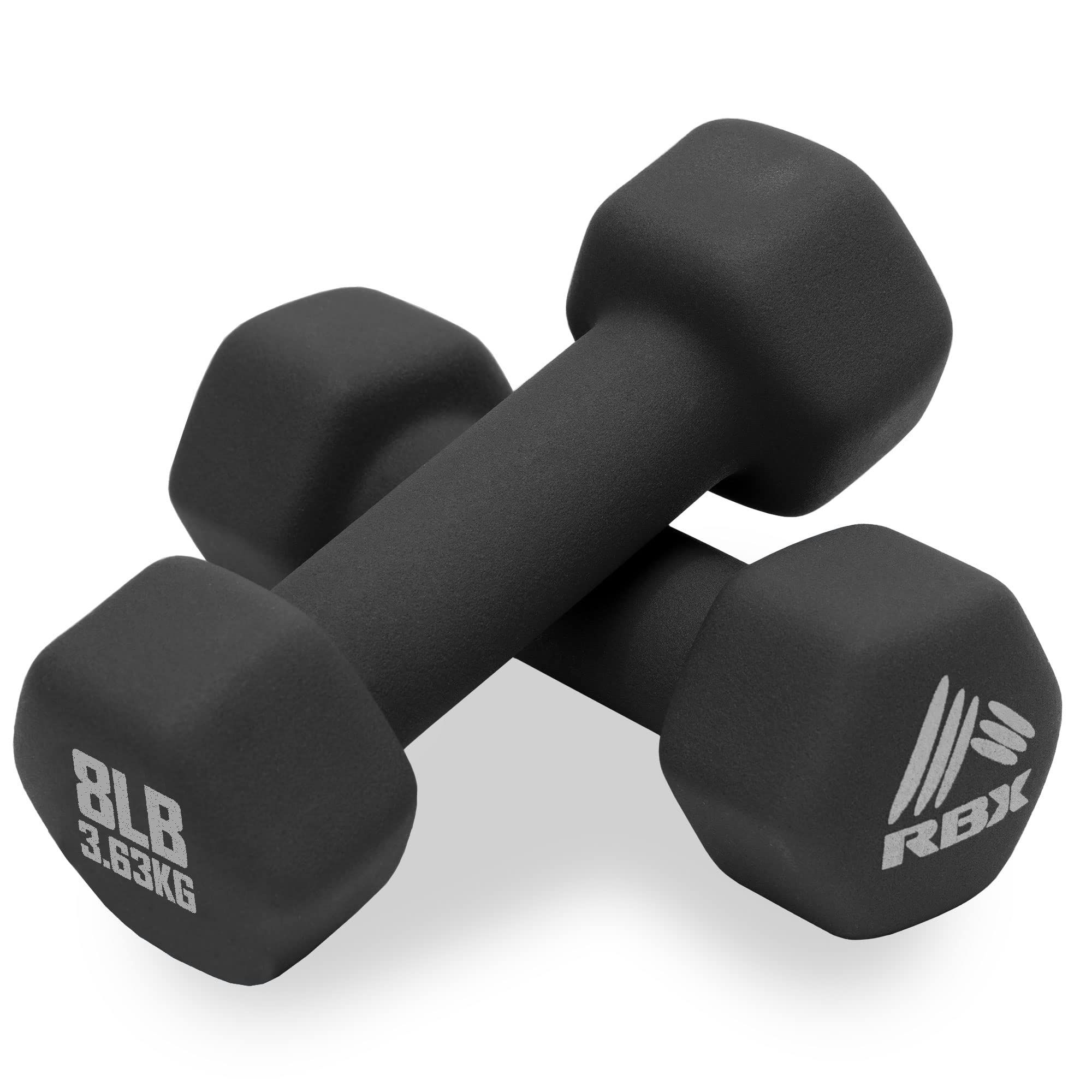 RBX Weights Dumbbells Set - Neoprene Arm Weights with Non-Slip Grip Strength Tra