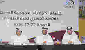 خليل احمد المهندي (رئيس الاتحاد القطري لكرة الطاولة) وامين السر العام للاتحاد وومثل اللجنة الاولمبية القطرية