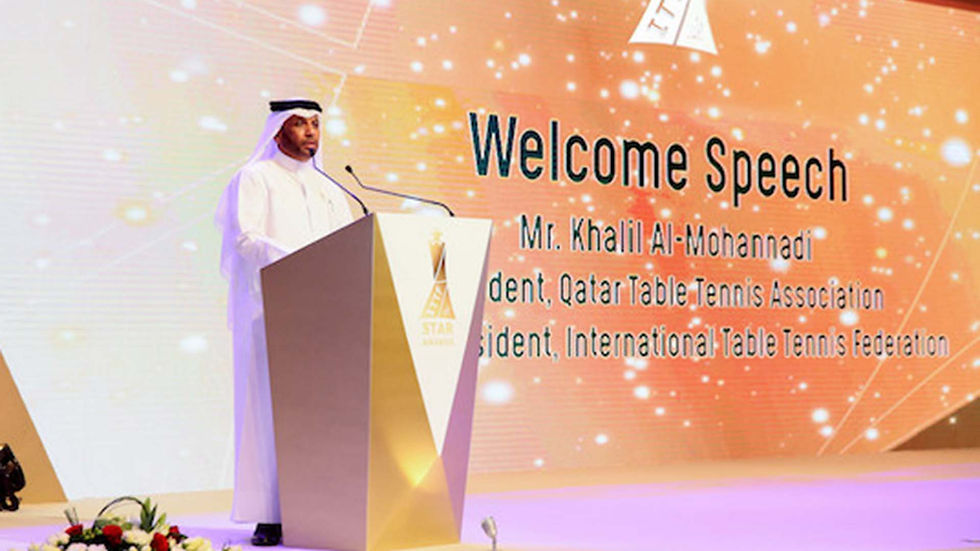 Khalil Al-Mohannadi at the Star Awards Evening (Photo: ITTF)