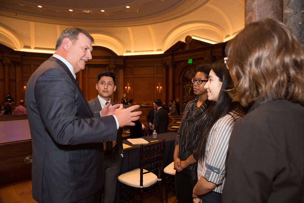 Dallas Mayor Mike Rawlings and the DISD debaters