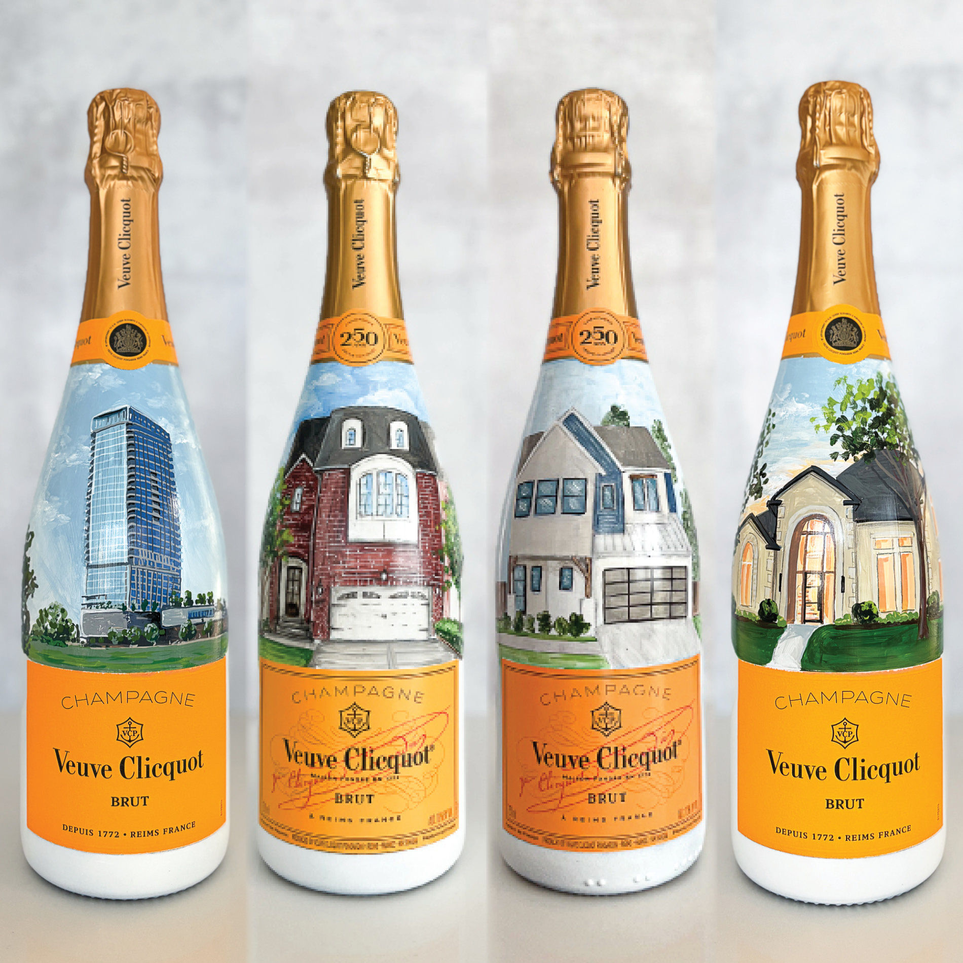 Custom Painted House/Venue Champagne Bottle