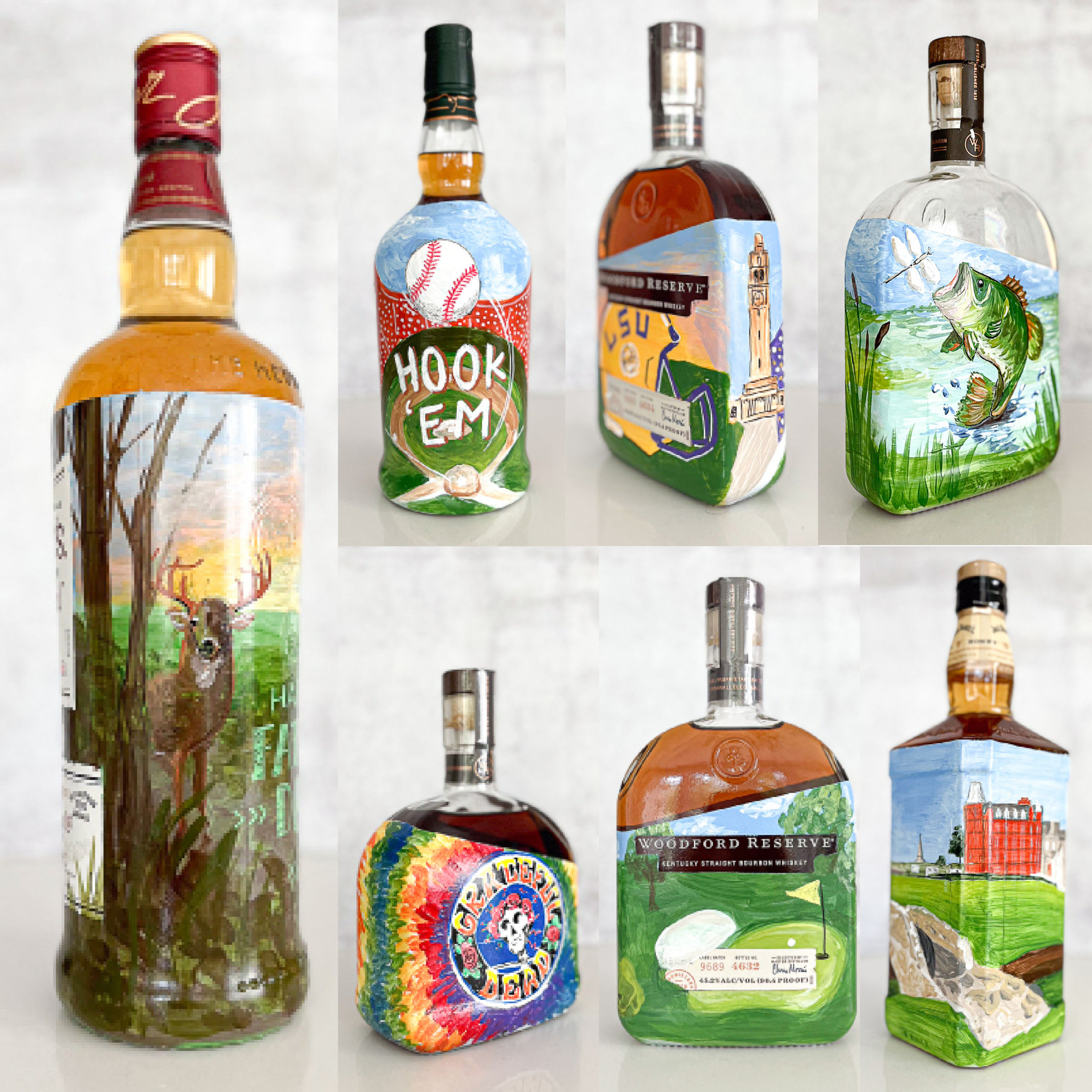 Custom Painted Whiskey Bottle